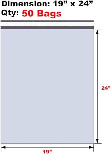 iMBAPrice 50 - 19x24x Premium Matte Finish Self-Sealing Non-Padded White Poly Mailers/Mailing Envelopes/Bags (iMBA-7PM-50) - Image 2