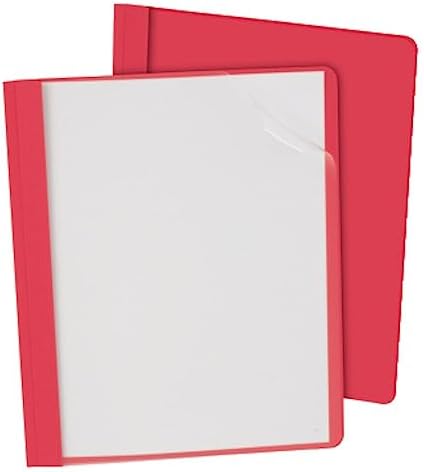 Oxford Clear Front Report Covers, Red, Letter Size, 25 per Box (55811EE) (Pack of 5) - Image 2