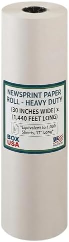 BOX USA Packing Paper Roll 30 x 1400ft (1,000 Sheets 17 Equivalent) - Newsprint Paper for Shipping, Storage and Moving Supplies, White by BOXUSA