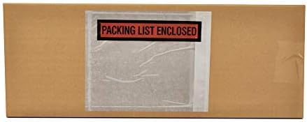 PSBM 1000 PCS, 7.5 x 5.5 Inch, Panel Face Back Side Load Packing List Envelope, Orange/Black Printed for Invoices & Slips by PackagingSuppliesbymail