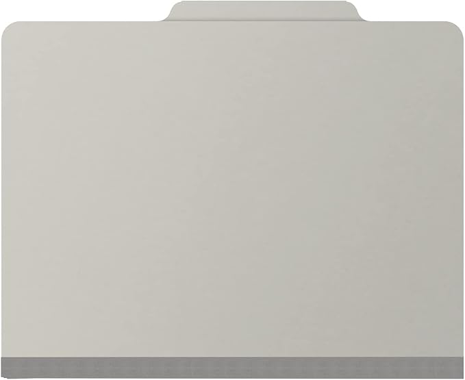 25 Pt. Pressboard Classification Folders, 2/5 Cut ROC Top Tab, Letter Size, No Dividers, Light Gray (Box of 25) - Image 3