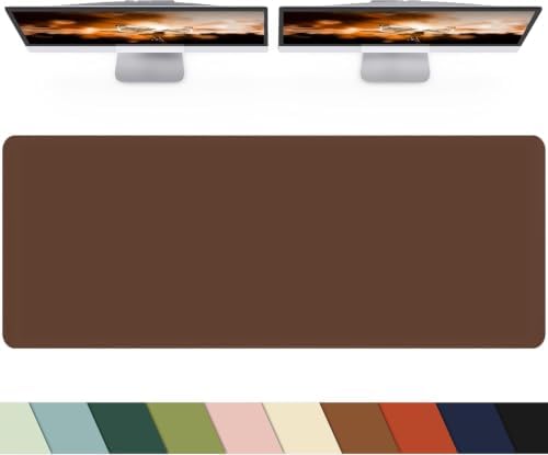 Small Desk Mat,Leather Desk mat,Desk Mouse pad,Office Desk mat,Laptop Mat for Desk, Non-Slip PU Leather Desk Blotter,Waterproof Desk Writing Pad for Office/Home(23.6"x13.8",Brwon) - Image 3