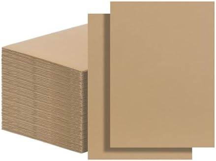 FARRAY 100 Pack 5x7 Inch Corrugated Cardboard Sheets, 1.8mm Thick Brown Kraft Cardboard Backing, Bulk Flat Cardboard Inserts Filler Pads for Packing, Shipping, Mailers, Crafts by FARRAY