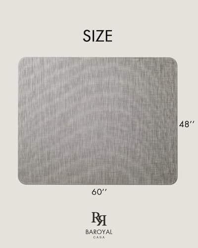 Baroyal Office Chair Mat for Hardwood Floor Under Desk Computer Rolling Chair Mat for Wood/Tile Floor Non-Slip Heavy Duty Desk Rug PVC Plastic Hard Floor Protector 48" x 60" (Soapstone) - Image 6