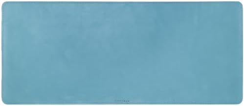 Full Grain Leather Desk Pad, Sky Blue, L (27.6 x 11.8 inch) - Image 6