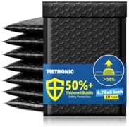 Metronic Bubble Mailers 4x8" 50 Pack Padded Envelopes True 4x7" Usable Size by METRONIC