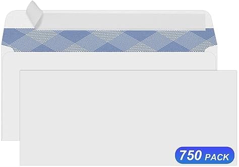 PANDRI 750 Pack #10 Windowless Self-Seal Envelopes, Security Tinted by PANDRI