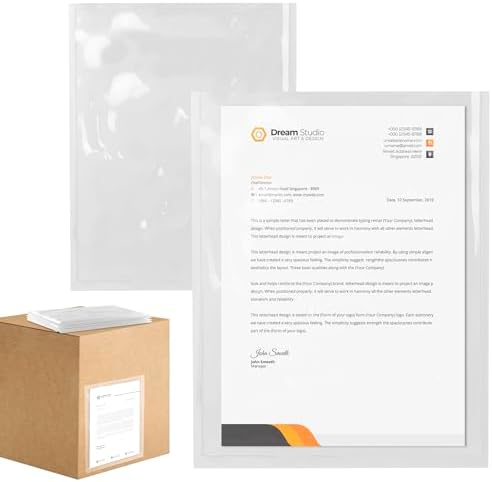 ABC PACK & SUPPLY Packing List Envelopes, Clear 9.5 x 12 Inch, Self Seal Document Pouches for Shipping Inserts Polyethylene 2 Mil, Pack of 100 by ABCPackSupply%C2%AE