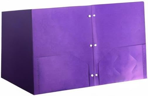 JAM PAPER Heavy Duty Plastic 3 Hole Punch Pocket Folders - Extra Tough School Folders - Purple - 6/Pack - Image 8