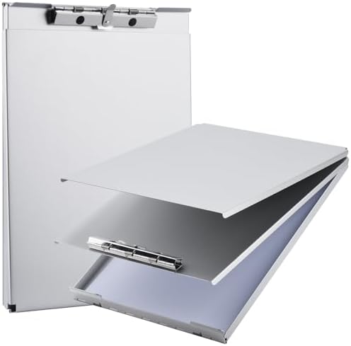 ZCZN Recycled Aluminum Storage Clipboard, Clipboard Box Set of 2, Form Holder, Suitable for School, Office, Jobsite or Medical Staff, Silver by ZCZN