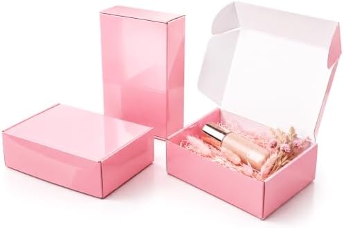 50 Pack Pink Shipping Boxes, 7x5x2" Cardboard Mailing Boxes for Shipping Small Business, Bulk Packaging Boxes by OitiO