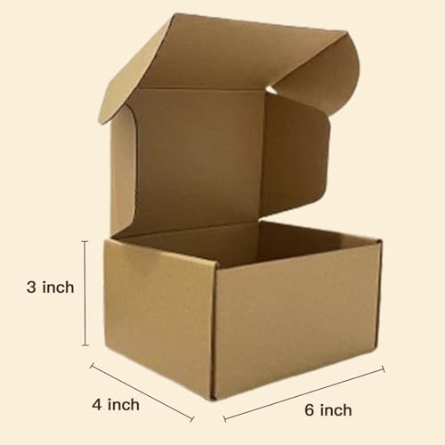 50 Pack 6x4x3 Inches Brown Corrugated Mailer Boxes -Corrugated Cardboard Mailing Boxes for Small Business Packaging and Gift Presentation - Image 2