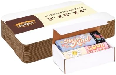 The Boxery Corrugated Mailers White Tuck Shipping Boxes (9x5x4) - Image 4