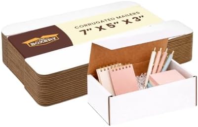 The Boxery Corrugated Mailers White Tuck Shipping Boxes (7x5x3) - Image 4