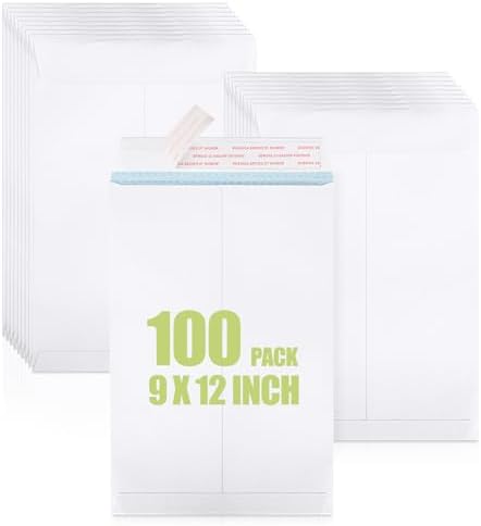 ACSTEP 9x12 Catalog Envelopes 100 Pack White Security Envelopes Self Seal by ACSTEP