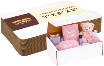 The Boxery Corrugated Mailers White Tuck Shipping Boxes (9x8x5) - Image 4