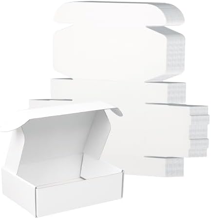 FORBFAN 7x5x2 Shipping Boxes, 45 Pack White Corrugated Cardboard Mailer Boxes for Small Business, Mailing & Shipping by FORBFAN-US