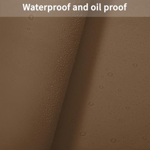 Faux Leather Table Cover,1.8mm Thick,42x84 Inch Table Protector,Table Protector for Dining Room Table,Dining Table Cover,Waterproof Table Cover.(Mud Color+Champagne Gold,42x84) - Image 4