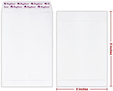 Bonfasvo 300 Pack 6x9 White Catalog Envelopes Peel & Seal Security Mailing Envelopes 120GSM Kraft Paper self Seal Envelopes for Invitations Papers Photos Documents Pictures Papers Files - Image 2