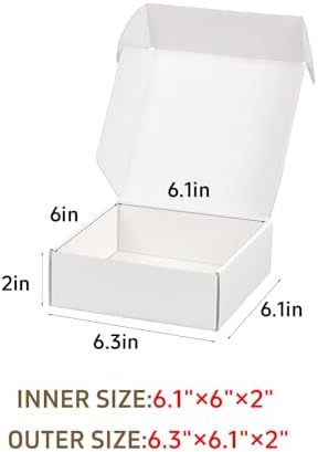 50 Pack 6"x6"x2" White Small Shipping Boxes for Packaging Small Business - Image 2