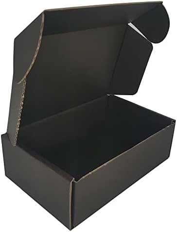 ROTCH 50 Pack 6x4x2'' Shipping Boxes, Small Sturdy Corrugated Cardboard Mailers, Black (M642-E-B) by ROTCH