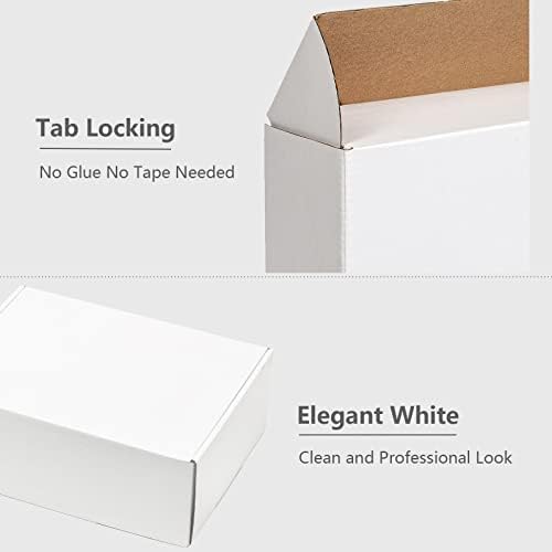 Timirog Shipping Boxes 13x10x3 Inches 20 Pack White Corrugated Cardboard Mailing Box for Small Business, Tab Locking Literature Mailer Packaging Supplies for Packing Book Gifts Craft - Image 4