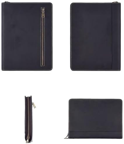Zippered Padfolio Organizer, Leather Planner Binder, 12.9 Inch Portfolio Folder for Documents, Letter Size Business Card Tablet Document Holder for Men&Women - Image 5