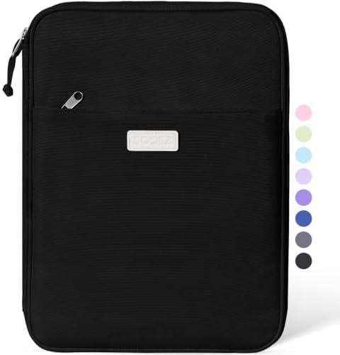 Sooez Zipper Binder Bag, 1 Inch Binders 3 Ring O-Ring, 5-Tab Divider Folder by Sooez