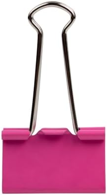 JAM PAPER Colorful Binder Clips - Large - 1 1/2 Inch (41 mm) - Pink Binderclips - 12/Pack - Image 5