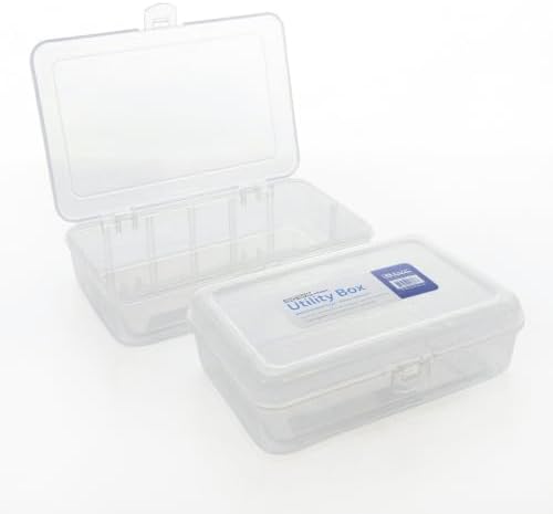 BAZIC Plastic Pencil Case Utility Storage Box, Clear Color, Multi Purpose Organizer for Pens Pencils Student Kids School Supplies, 1-Pack by BAZICProducts