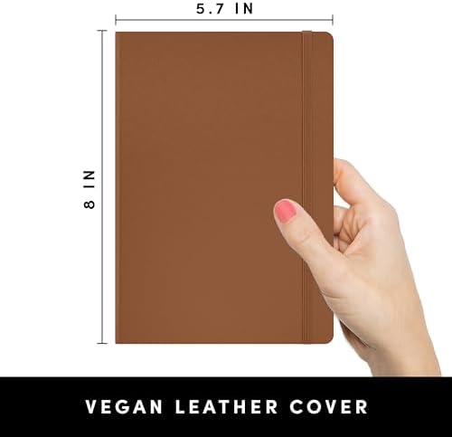 PAPERAGE Lined Journal Notebook, Hardcover Journal for Women & Men, 160 Pages, (5.6 in x 8 in), College Ruled Journaling Notebook for Work, School Supplies & Note Taking, (Cognac) - Image 2