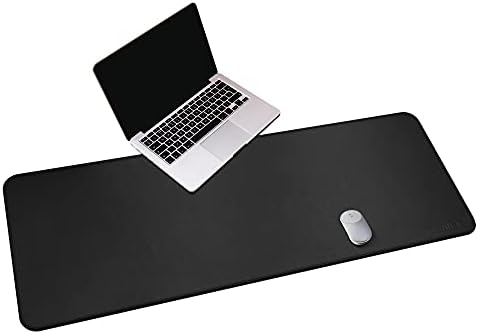CENNBIE Leather Desk Mat,55" x 19.6" Extra Large Desk Pad Protector (Black) by CENNBIE