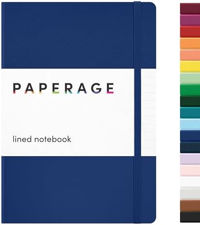 PAPERAGE Lined Journal Notebook, Hardcover Journal for Women & Men, 160 Pages, (5.6 in x 8 in), College Ruled Journaling Notebook for Work, School Supplies & Note Taking, (Royal Blue) by PAPERAGE