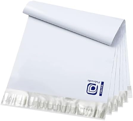 POLYSELLS 200 pcs 6x9 Inches White (Silver) Poly Mailers Shipping Envelopes, Strong Adhesive Sealing, Waterproof, and Tear-resistant Postal Mailing Bags for Small Business, Clothes, Non-Fragile Items by POLYSELLS