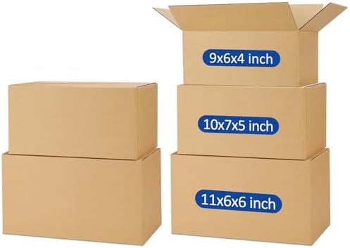 Assorted-Sizes-Shipping-Boxes-45-Pack: 9x6x4 & 10x7x5 & 11x6x6 Small-Shipping-Boxes-Mailers, Brown Corrugated-Cardboard-Boxes-for-Packing-Small-Business Mailing by POEVER