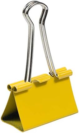 JAM PAPER Colorful Binder Clips - Large - 1 1/2 Inch (41 mm) - Yellow Binderclips - 12/Pack - Image 5