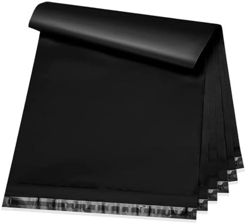 POLYSELLS 50 pcs 24x36 Inches Black Poly Mailers Shipping Envelopes, Strong Adhesive Sealing, Waterproof, and Tear-resistant Postal Mailing Bags for Clothing and Accessories by POLYSELLS