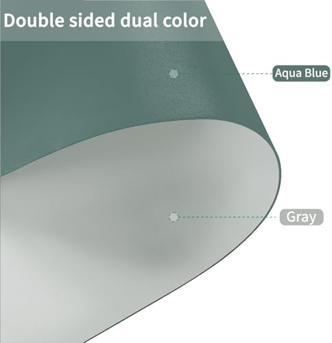 Leather Desk Mat,1.8mm Thick,15.75x63 Inch Desk Cover,Desk Protector Mat,Dresser Cover Top,Desktop Cover,Dresser Cover Top for Bedroom,Table Protector Mat(Aqua Blue+Gray,15.75x63) - Image 2