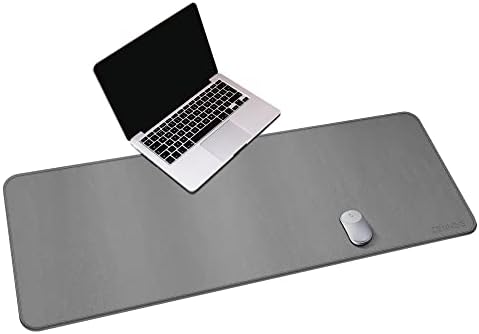 CENNBIE Leather Desk Mat, 55''x19.6'' Extra Large Desk Pad (Grey) by CENNBIE