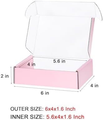50 Pack 6x4x1.6 in Valentine's Day Shipping Boxes, Shipping Boxes for Packaging Small Business, Colored Medium Corrugated Cardboard Mailer Box - Image 2