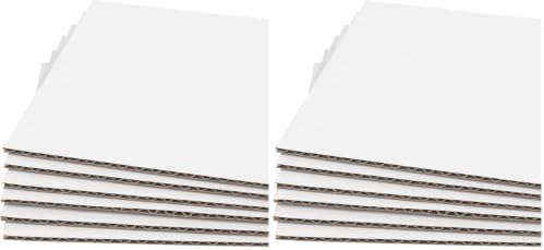 Golden State Art, 100 Pack 11x14 One-Side White Corrugated Cardboard Sheets, Flat Cardboard Inserts Layer Pads for Mailing, Packaging or Art Crafts Photo Backing (1/8" Thick) by GoldenStateArt