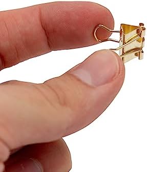 JAM PAPER Colorful Binder Clips - Extra Small - 3/5 Inch (15 mm) - Gold Binderclips - 30/Pack - Image 6