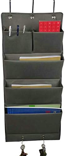 5 Pockets Over the Door File Organizer Wall Hanging File for Office Home | Hanging Storage with Hooks, Wall Mount Folders Document Holder for Notebooks, Paper, Mails, Filing, Supplies, Closets (Gray) - Image 9