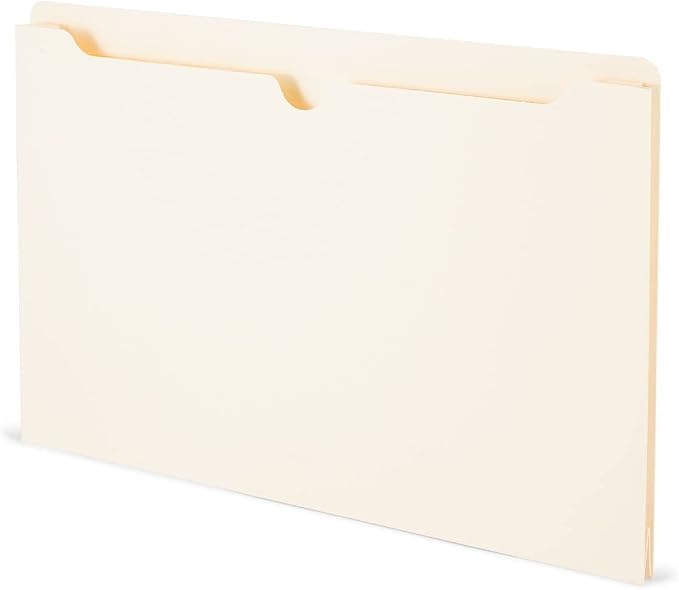 Staples Manila File Jackets with Reinforced Tab, Legal Size, 2‑Inch Expansion, Durable Construction for Secure Document Storage – 50/Box by Staples