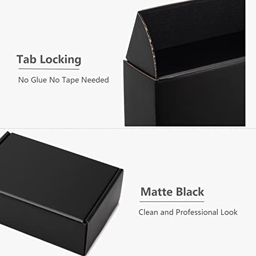Timirog Black Shipping Boxes 6x6x3 Inches 25 Pack Corrugated Cardboard - Image 4