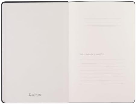 Comix Lined Journal Notebook for Work, 240 Pages, 5.5" x 8.3", Black - Image 2