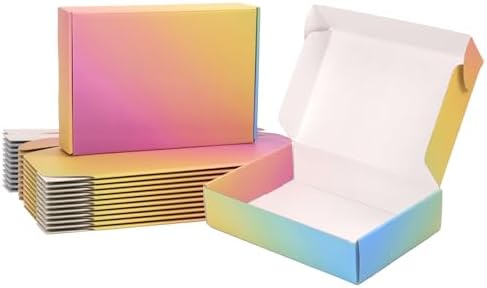 9x6x2 Shipping Boxes for Packaging, 45 Pack Colorful Corrugated Cardboard Mailer Boxes for Small Business, Shipping, Mailing by DEZIBOX
