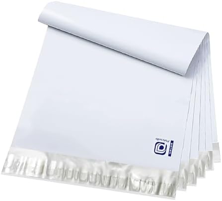 POLYSELLS 50 pcs 19x24 Inches White x Silver Poly Mailers Shipping Envelopes, Strong Adhesive Sealing, Waterproof, and Tear-resistant Postal Mailing Bags for Clothing, Books, and Accessories by POLYSELLS