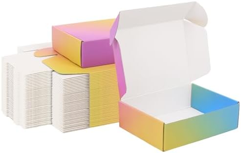 Shipping Boxes Small 7x5x2", 50 Pack Colorful Corrugated Cardboard Boxes, Mailer Boxes for Small Business Mailing Packaging by OitiO