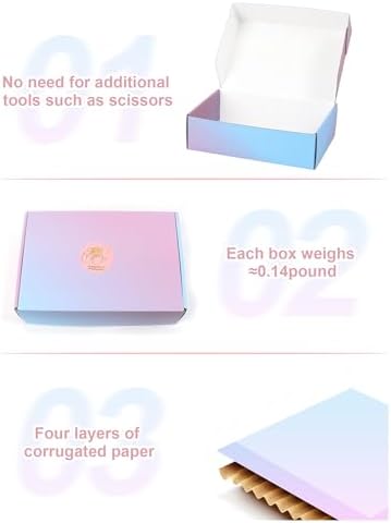 Shipping Boxes 7x5x2 Inch, Set of 50, Purple Corrugated Cardboard Boxes, Mailer Packaging Boxes for Small Business Gift Literature Shipping - Image 3